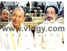 Dr. Rajkumar with actor Shivaji Ganesan