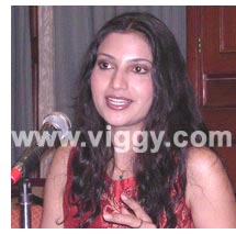 Bhavana adressing the press