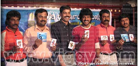 N. Lokanath, Kolar Kumar, Velu, Upendra, Manjunath Reddy and Nagendra Prasad during audio cassette of Y2K